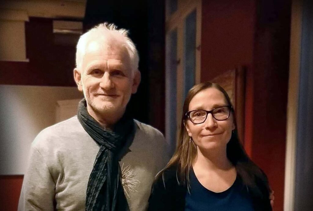 Foto på Ales och Paulina i Stockholm då Ales mottog priset från Right Livelihood Award.